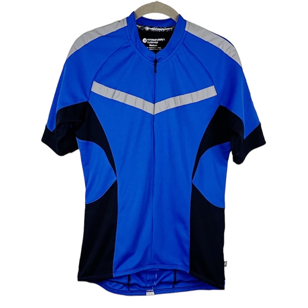 Men's Aero Tech Designs Cyclewear Blue and Black Biking Sports Top